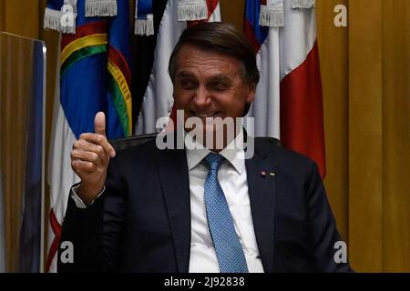 Brasilia, Brasilien. 19.. Mai 2022. DF - Brasilia - 05/19/2022 - BRASILIA, EINSETZUNG NEUER TST-MINISTER - der Präsident der Republik, Jair Bolsonaro, während der Einweihungszeremonie der neuen Minister des Obersten Arbeitsgerichts am Donnerstag, dem 19. Mai. Foto: Mateus Bonomi/AGIF/Sipa USA Quelle: SIPA USA/Alamy Live News Stockfoto