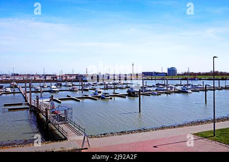 Marina, Westhafen, Norddeich, Ostfriesland, Deutschland Stockfoto