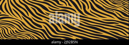Panorama-Textur der Pelzhaut des bengalischen Tigers - Vektor-Illustration Stock Vektor