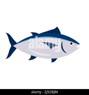 Abbildung des Symbols für das Thunfisch-Logo. Logo der Lachs-Thunfisch-Fischlinie mit Symbol für Meeresfrüchte Stock Vektor