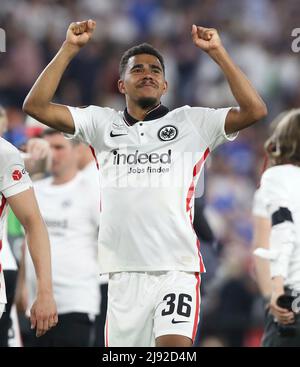 firo: 05/18/2022 Fuvuball, Fußball: UEFA Europa League, EL, Saison 2021/2022 Finale, Finale, Finale Eintracht Frankfurt - Glasgow Rangers FC 5: 4 IE Frankfurt ist Europa POKALS SIEGER, Sieger Europa League Eintracht Ansgar Knauff, Jubilation Stockfoto