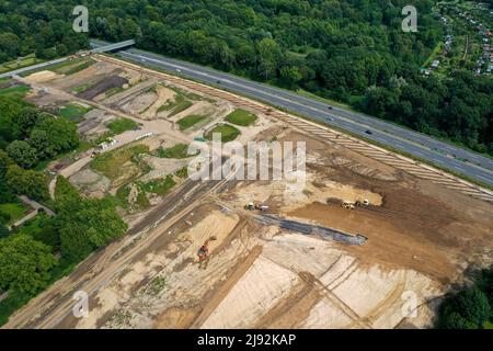 12.08.2021, Bochum, Nordrhein-Westfalen, Deutschland - OSTPARK-Projekt - Neubau. Neue Wohnsiedlung QUARTIER FELDMARK im Bezirk Altenbochum Stockfoto