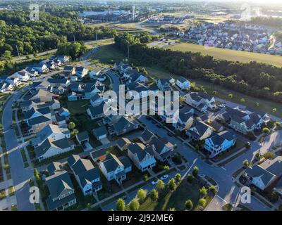 Luftaufnahme der Riverwalk Gemeinschaft in Rock Hill South Carolina, USA. Stockfoto