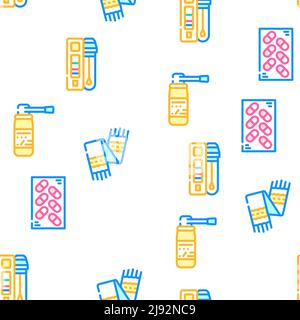 Grippebehandlung Vektor Nahtloses Muster Stock Vektor