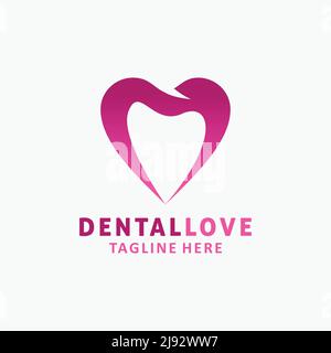 Dental Love Logo-Design Stock Vektor