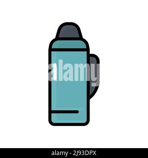 Symbolvektor für Heißwasserthermostate. Heißes Getränk. Gefüllte Linie Symbol Stil. Einfaches Design editierbar. Entwerfen Sie eine einfache Illustration Stock Vektor