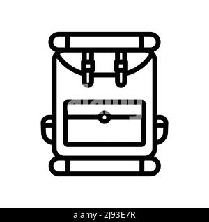 Symbolvektor für Campingtasche. Tasche, Camping. Linie Icon Stil. Einfaches Design bearbeitbar. Entwerfen Sie eine einfache Illustration Stock Vektor