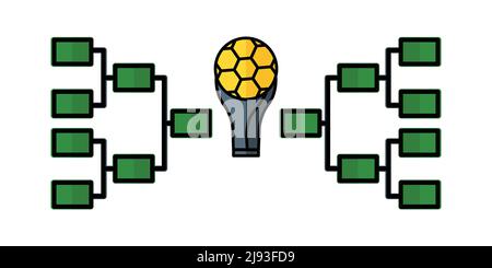 Turnierklammer Symbolvektor. Geeignet für Fußball-Symbol, Sport. Gefüllte Linie Symbol Stil. Einfaches Design editierbar. Entwerfen Sie eine einfache Illustration Stock Vektor