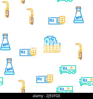 Wasserstoff Energie Gas Vektor Nahtloses Muster Stock Vektor
