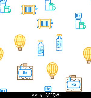 Wasserstoff Energie Gas Vektor Nahtloses Muster Stock Vektor