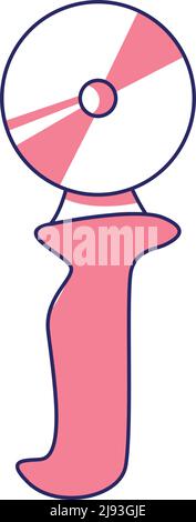 Pizzamesser halb flach Farbe Vektor-Element Stock Vektor