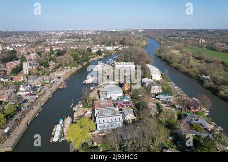 Twickenham London UK Luftdrohne Stockfoto