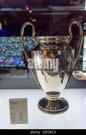 FC Barcelona Museum, im Camp Nou Stadion. Champions Cup (Barcelona, Katalonien, Spanien) ESP: Museo del FC Barcelona, en el Camp Nou. Copa Champions Stockfoto