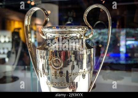 FC Barcelona Museum, im Camp Nou Stadion. Champions Cup (Barcelona, Katalonien, Spanien) ESP: Museo del FC Barcelona, en el Camp Nou. Copa Champions Stockfoto