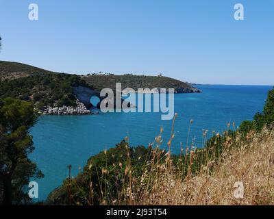 Gargano Halbinsel Küste, Apulien Italien. Stockfoto