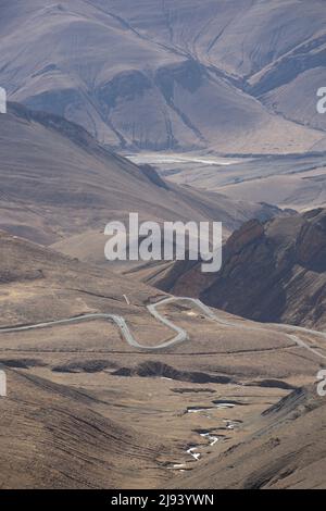 Der Mount Everest befindet sich aus der Sicht von Tibet, einer autonomen Region Chinas Stockfoto