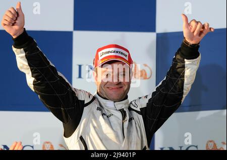 Melbourne, Australien. 29. März 2009. ARCHIVFOTO: Rubens BARRICHELLO wird 50 am 23. Mai 2022, Rubens BARRICHELLO (BH), Brawn GP, Siegerehrung auf dem Podium, Podium, Jubilation, Joy, Melbourne, Formel 1, Racing, Prelude, Australian GP 03/29/2009.Motorsport. Ähe Quelle: dpa/Alamy Live News Stockfoto