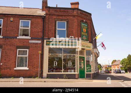 Mikro-Pub in Draycott, Derbyshire, Großbritannien Stockfoto