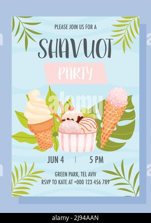 Alles gute zum Shavuot Tag Stock Vektor