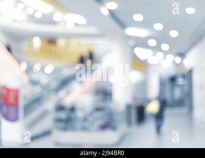 Natürliches verschwommenes, unscharf verzocktes Einkaufszentrum Stockfoto