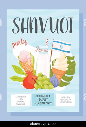 Alles gute zum Shavuot Tag Stock Vektor