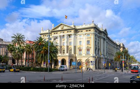 Barcelona, Spanien. Das Gebäude der Militärregierung von Barcelona (Gobierno Militar de Barcelona) Stockfoto