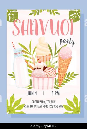 Alles gute zum Shavuot Tag Stock Vektor