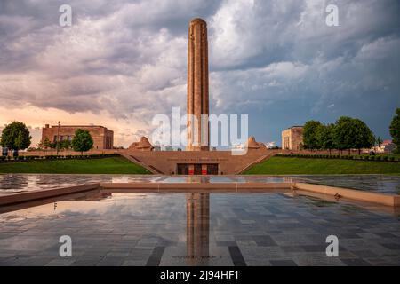 KANSAS CITY, Missouri - 28. AUGUST 2018: Das National World War I Museum und Gedenkstätte in Kansas City. Stockfoto