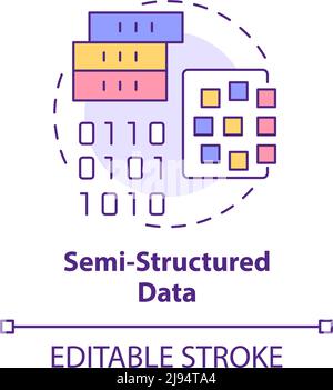 Symbol für das halbstrukturierte Datenkonzept Stock Vektor