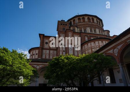 Kirche der Heiligen Maria von Gnade (Chiesa di Santa Maria delle Grazie, 1497), Diese Kirche ist berühmt für die Hosting Leonardo da Vinci Meisterwerk "der letzte Sup Stockfoto