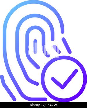 Biometrische Pixel Perfect Gradient Linear Vector Icon Stock Vektor