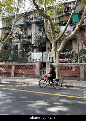 Erkundung der ehemaligen französischen Konzession in Shanghai Stockfoto