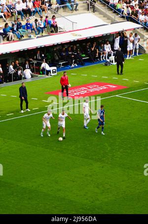 Spiel im Spiel Real Madrid gegen Espanyol im Spiel Entscheidung Spiel für Real Madrid Liga-Meister für die 35. Mal in der Saison 2022/23 zu werden Stockfoto