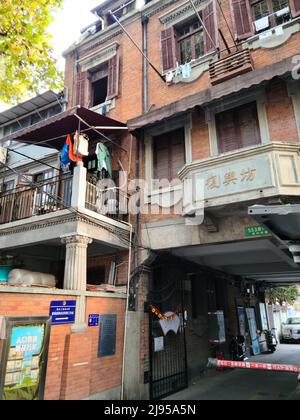 Erkundung der ehemaligen französischen Konzession in Shanghai Stockfoto