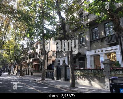 Erkundung der ehemaligen französischen Konzession in Shanghai Stockfoto