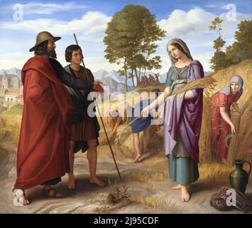 Ruth in Boaz's field des deutschen Künstlers Julius Schnorr von Carolsfeld (1794-1872), Öl auf Leinwand, 1828 Stockfoto