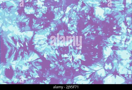 Krawatte Farbstoff Hintergrund Geometrisches Muster Textur Vektor-Illustration Shibori Abstract Batik Pinsel nahtlos und wiederholen Muster Design Weiß, Blau, Lila, Stock Vektor