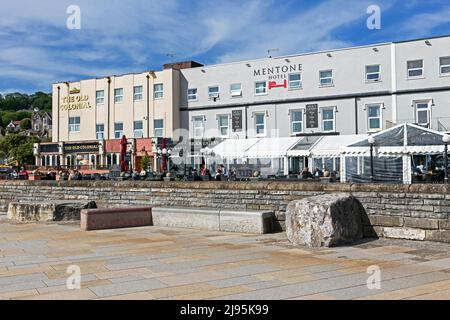 Hotels und Bars am Meer in Weston-super-Mare, Großbritannien Stockfoto