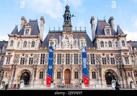 Hôtel de Ville, Paris, Frankreich während eines US-NBA-Spiels Stockfoto