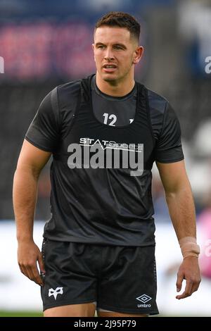 Owen Watkin von Ospreys Rugby, während der Aufwärmphase vor dem Spiel Stockfoto