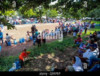 Sri Lanka. 20.. Mai 2022. In Colombo warten Menschen darauf, Flaschen mit Flüssiggas zu kaufen. (Foto von Amitha Thennakoon/Pacific Press/Sipa USA) Quelle: SIPA USA/Alamy Live News Stockfoto