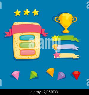 Vektorspiel-Element. Kollektion Icon Design für Spiel, ui, Banner, Design für App, Interface, Spielentwicklung, Karten spielen, Slots und Roulette. Spiel Stock Vektor