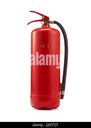 Feuerlöscher, isoliert auf weißem Hintergrund Stockfoto
