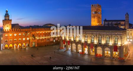 Einen Panoramablick auf Hauptplatz - Bologna, Italien Stockfoto