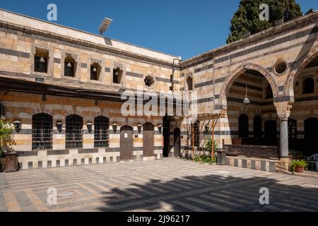 Damaskus, Syrien - Mai 2022: Im Inneren des historischen Denkmales und Museums, Al Azem Palast von Damaskus, Syrien Stockfoto
