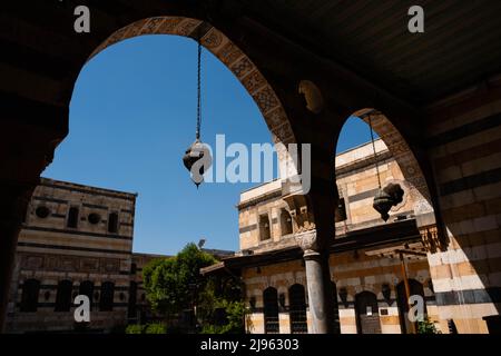 Damaskus, Syrien - Mai 2022: Im Inneren des historischen Denkmales und Museums, Al Azem Palast von Damaskus, Syrien Stockfoto