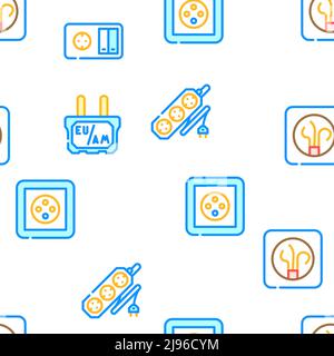 Symbole Für Das Elektrische Zubehör Der Steckdose Set Vector Stock Vektor