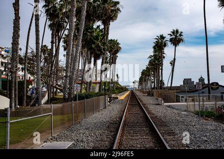 Eisenbahnstrecke in San Clemente Stockfoto