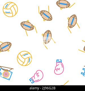 Sportspiel Sportsman Activity Icons Set Vector Stock Vektor