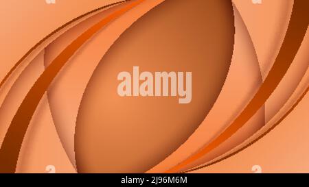 Banner Design Vorlage abstrakte gebogene Formen überlappende Schicht braun Hintergrund Papier geschnitten Stil. Vektorgrafik Stock Vektor